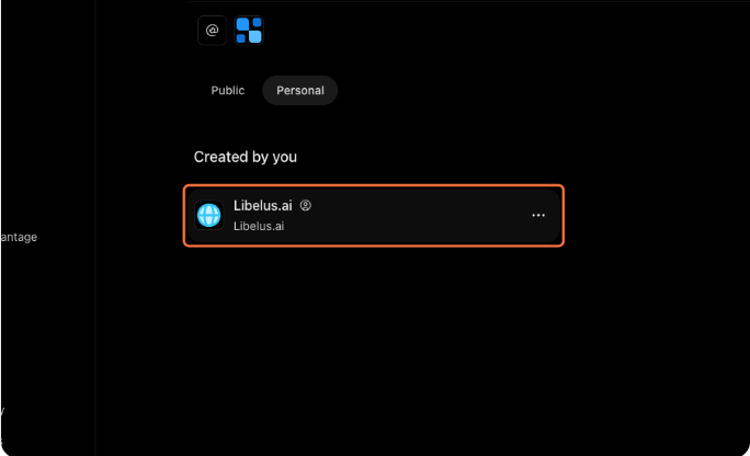 Lista Created by you com a Libelus.ai destacada